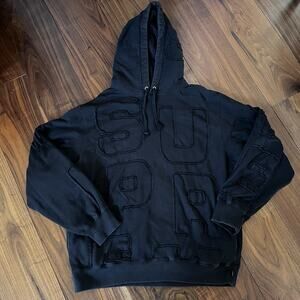 Supreme Cutout Letters Hooded Sweatshirt Black Size M